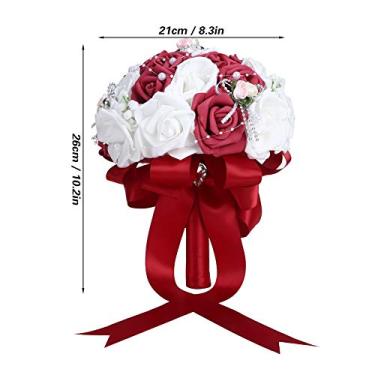 Imagem de Buquês de Casamento para Noiva, Decorações de Casamento Buquês de Flores de Casamento Flores Artificiais Simulação de Noiva Segurando Decoração de Flores para Decorações de