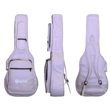 Imagem de Capa p/ violão folk premium couro "ams" bege - JPG