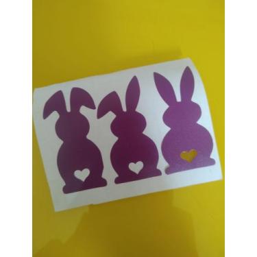 Imagem de Kit de adesivos coelho da páscoa - imprimix, Roxo
