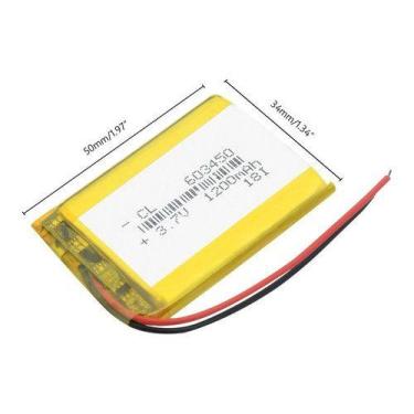Imagem de Bateria Com 2 Fios 603450 1200mah 6mm X 34mm X 50mm 3,7v - KMIG