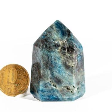 Imagem de Ponta Apatita Azul Pedra Natural Sextavado 45mm Classe B - Cristaisdec