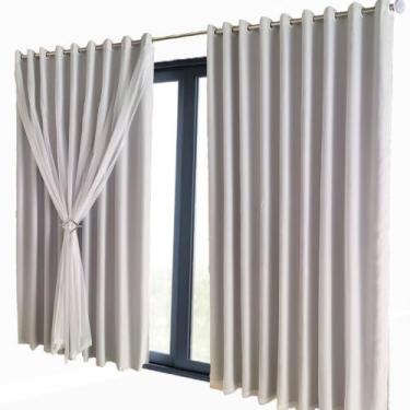 Imagem de cortina blackout Lisboa corta luz 6,00 x 2,90 varão branco - Bravin Co