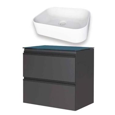 Imagem de Gabinete Para Banheiro com Cuba Luna Gaia 60 Cozimax Preto