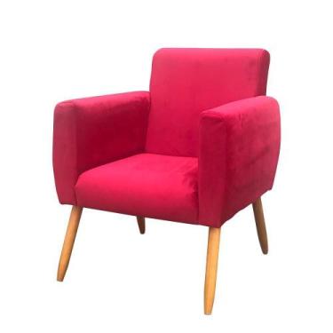 Imagem de Poltrona Decorativa Duda Suede Vermelho - Carlinhos