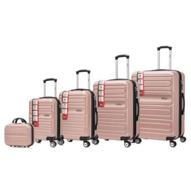 Imagem de Kit Malas TripX Frasqueira PP, P, M. G Expansível Giro 360º, Rose