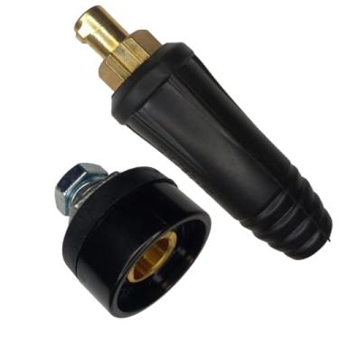Imagem de Kit Conector Engate Rapido Macho E Fêmea Painel Inversora Maquina de Solda 13mm X 38mm