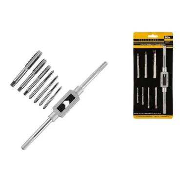 Imagem de Jogo De Ferramentas Kit Machos Manual Com Vira Macho Fabricado em Aço 