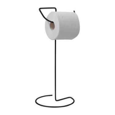 Imagem de Suporte Porta Papel Higiênico Meia Lua de Chão - Preto - homemayelli