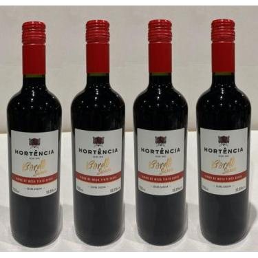 Imagem de Kit 4 Un Vinho Hortência Bordô Suave 750 ml