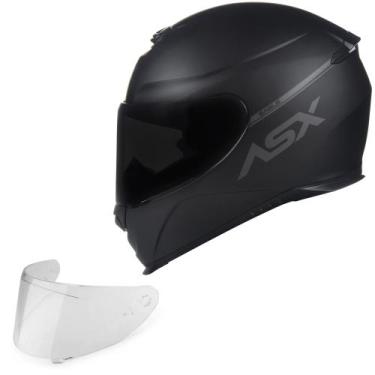 Imagem de Capacete Feminino Masculino Asx Eagle Integral Preto Fosco Com Viseira