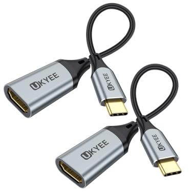 Imagem de Pacote com 2 adaptadores USBC para HDMI, cabo USB tipo C para HDMI [compatível com Thunderbolt 3] para MacBook Pro iMac, iPad Pro, Galaxy S20 S10, Surface e mais - cinza