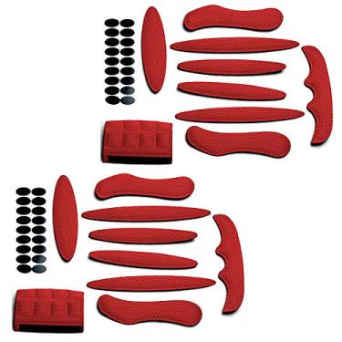 Imagem de Kit de enchimento de capacete, conjunto universal de almofadas de espuma de substituição para bicicleta, ciclismo, capacete de motocicleta (conjunto de 2 vermelhos)