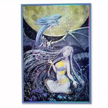 Imagem de Volcanic Island Capas para cartões colecionáveis holográficas de 50 ct 63 x 90 mm para YuGiOh/arte japonesa anime impressão protetores de cartas (Art08)