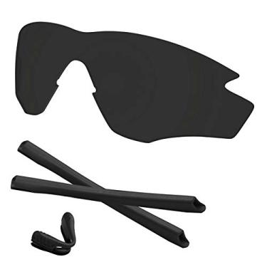 Imagem de Predrox Lentes de armação M2 pretas escuras e kits de borracha de substituição para óculos de sol Oakley OO9212 Polarizado