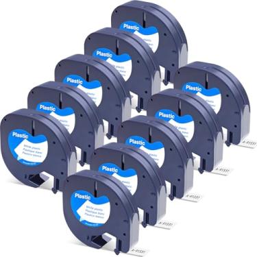 Imagem de Label Orison Letratag 91331 S0721610 Recargas de fita de plástico para etiqueta preta sobre branco compatível com Dymo LT Label Maker Plus LT100T QX50,1/2 polegadas x 13 pés (12 mm x 4 m), pacote com