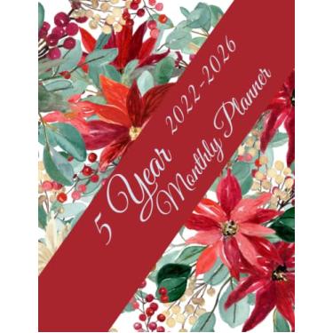 Imagem de 2022-2026 monthly planner 5 years: Christmas floral design| five year planner monthly schedule 60 month calendar and organizer with US holidays, to-do ... Appointment| gifts for african american woman