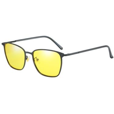 Imagem de Óculos de sol polarizados masculinos, óculos de sol vintage, óculos UV400, visão noturna preta, um