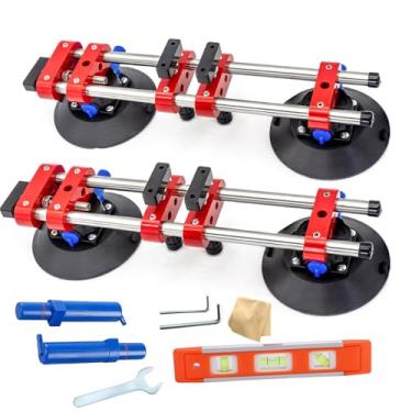 Imagem de Generic Conjunto de 2 conjuntos de costura sem costura com ventosas a vácuo de 15 cm para união e nivelamento de bancada de granito – Marceneiro de costura para azulejos e pedras