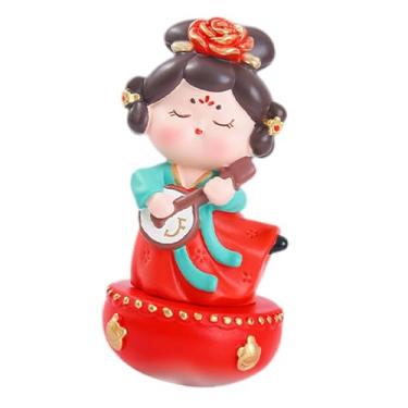 Imagem de XLWLLNJ Tumbler chinês Tang Lady estátua Central Piece Creative Craft Desktop Decoration Resina escultura para estante de estante de armário doméstico, Play Instrument
