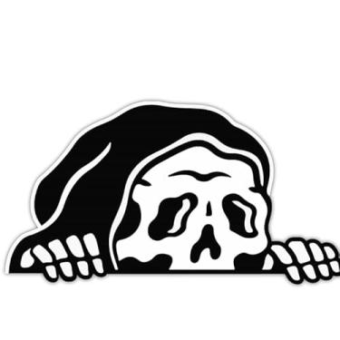 Imagem de SK Adesivo de vinil engraçado espiando esqueleto assustador carros vans caminhões paredes laptop portas janelas skate tablet impresso 6x4
