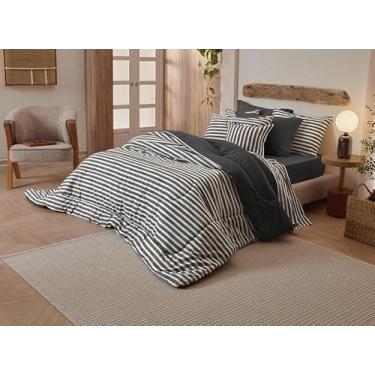 Imagem de Jogo de Cama Teka Diamante 150 fios e 100% algodão - 4 Peças (Queen, Luar)