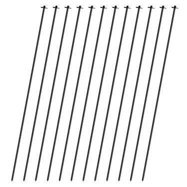 Imagem de JPOIP Suporte de rede de estaca de jardim de 1,8 m, armação de aço revestida com pó resistente preto, cercas de jardim, proteção de plantas e culturas contra a vida selvagem (6 conjuntos)