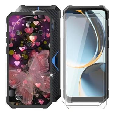 Imagem de Capa para Fossibot F105 (6,7 polegadas) + vidro temperado (pacote com 2), capa de silicone ultrafina à prova de choque anti-arranhões + protetor de tela - rosa doce