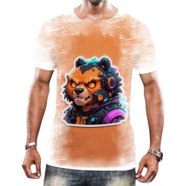 Imagem de Camisa Camiseta Tshirt Animais Cyberpunk Urso Marrom HD 1 - Enjoy Shop