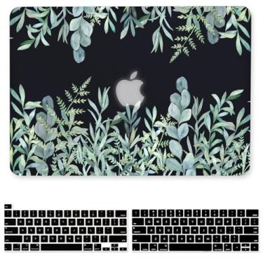 Imagem de Capa iDonzon para MacBook Pro de 13 polegadas M1 A2338 A2289 A2251 2020, efeito 3D fosco transparente capa rígida compatível com Mac Pro 13,3 polegadas com Touch ID - plantas verdes