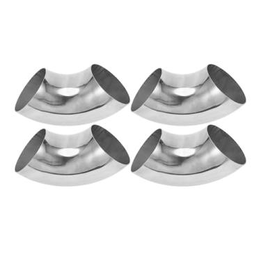Imagem de Motoforti 4 peças 90 graus mandril curva cotovelo carro modificado tubo de escape tubulação 10.2 cm espessura OD 2mm/14GA 102x250x2.0mm 304 tom prata aço inoxidável 304