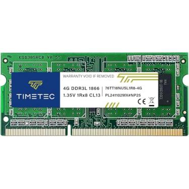 Imagem de Timetec 4GB DDR3L / DDR31866MHz PC3L-14900 / PC3-14900 Non-ECC Unbuffered 1.35V / 1.5V CL13 1Rx8 Single Rank 204 Pin SODIMM Laptop Notebook PC Memória RAM Atualização (4GB)