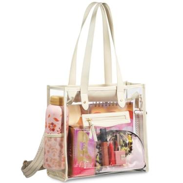 Imagem de Handy Laundry Bolsa transparente para eventos de estádio - Bolsa transparente grande - Bolsa transparente para mulheres, trabalho, praia e compras, Transparente., 11.2"L x 5"W x 11.8"H, Bolso lateral