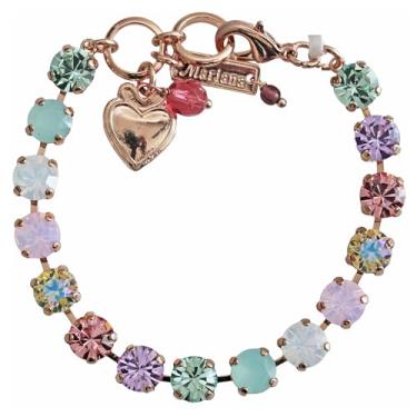 Imagem de Mariana Pulseira clássica de cristal Pina Colada em tom de ouro rosa, multicor pastel 4252 1063rg, B-4252-1063-RG, Cristal, Sem Pedra Preciosa