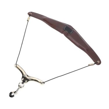 Imagem de Alça de Ombro Saxofone, Alça de Pescoço de Saxofone Acolchoada de Couro Ajustável Com Ajustador de Metal para Soprano, Tenor, Sax Alto, Clarinete de Baixo