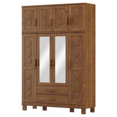 Imagem de Guarda Roupa 8P 2G Espelho 150 cm 1275 Castanho Milani Store, Castanho