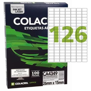 Imagem de Etiqueta Inkjet Laser A4 Branca 26,0 X 15,0 mm 100 Fls CA4349