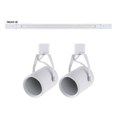 Imagem de Kit trilho 1m + 2 spots PAR20 Branco Troca lâmpada - Pix