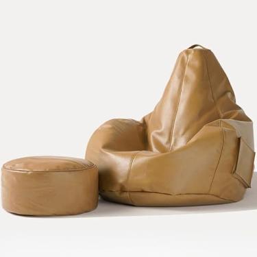 Imagem de JOEUQK Capa para cadeira, pufe grande, poltrona para adultos, sofá individual de lazer em casa quarto sala de estar capa de espreguiçadeira preguiçosa assento de feijão pufe sofá pufe móveis