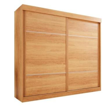 Imagem de Guarda-roupa Casal 2 Portas De Correr 6 Gavetas Fortaleza - Mais Móvei Cinamomo/offwhite