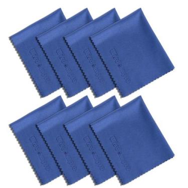 Imagem de Pano de limpeza de microfibra Wisdompro, pacote com 8, 15x18cm, azul