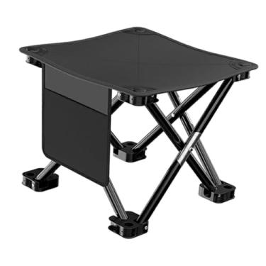 Imagem de menolana Campo de camping dobrável para apoio para pés compacto resistente, Preto, 28cmx28cmx23cm
