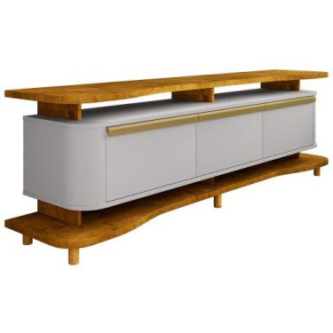 Imagem de Rack Para Sala de Estar TV 75 Pol Orgânico Maui B02 Naturalle Off Whit