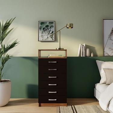 Imagem de Cômoda Óreas 6 GV Imbuia e Preta - Mobly