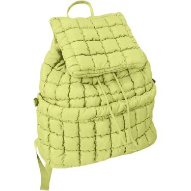 Imagem de Mochila Acolchoada Buffer, Mochila Acolchoada - Mochila De Computador De Nylon Fofa, Mochila Casual Elegante, Mochila Leve Para Esportes Casuais De Caminhada, Light Green