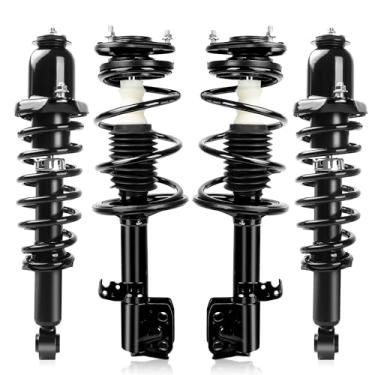 Imagem de Richeer Conjunto de suporte dianteiro e traseiro de 4 peças compatível com Corolla 2009-2013, amortecedor dianteiro e traseiro com mola de aço de substituição 832598/572598, 832597/572597, 172599R