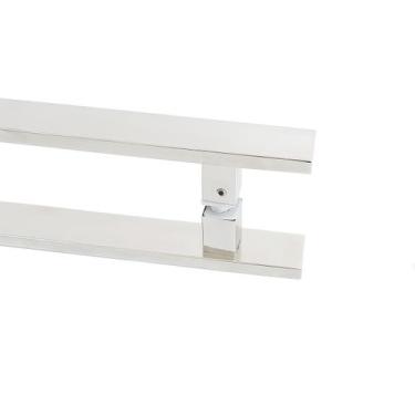 Imagem de Puxador Porta Duplo Em Aço Inox 40cm Modelo Flat Economy - DECORPLACE,