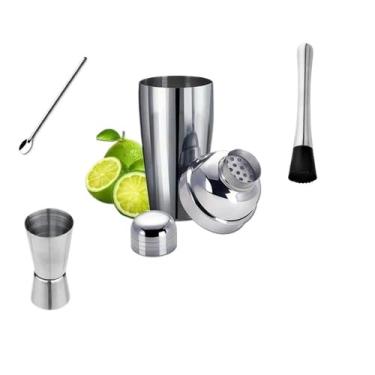 Imagem de Conjunto de Coqueteleira Profissional com 4 PeçAs em AçO InoxidáVel