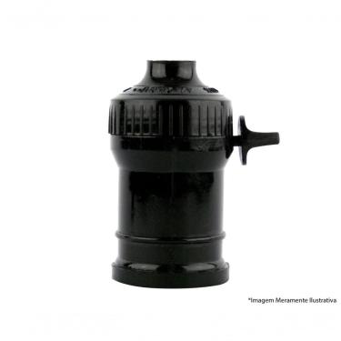 Imagem de Soquete Pendente C/Chave Termoplast Preto 43.05T C/10Pcs