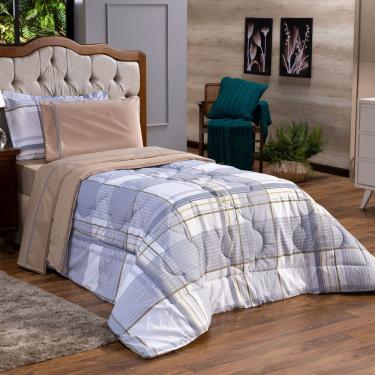 Imagem de Kit Edredom Solteiro 02 Peças Dupla Face Percal 200 Fios