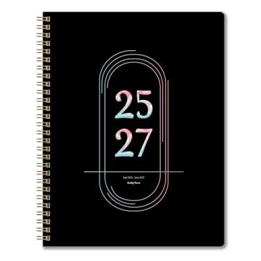Imagem de Agenda mensal 2025-2027, julho de 2025 a junho de 2027, A4 (21,6 cm x 28 cm), agenda mensal de 2 anos, calendário de 24 meses, capa de papelão para caderno de calendário simples, adequada para escolas